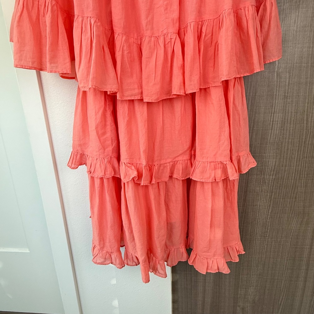 Devotion TWINS Coral Ruffled Midi Dress - Picture 11 of 14